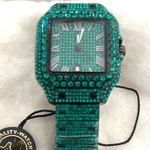 Luxury Green Crystal Watch